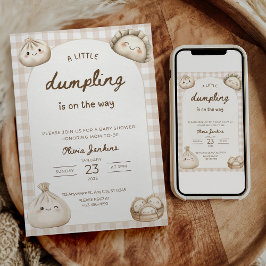 Dumpling Baby Shower Inbjudan Little Dumpling