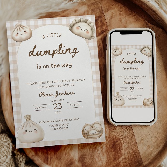 Dumpling Baby Shower Inbjudan Little Dumpling (Skapare uppladdad)