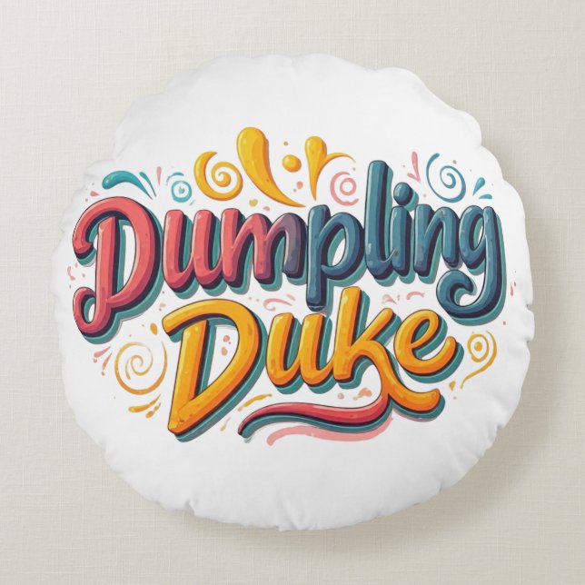 Dumpling Duke Rund Kudde (Framsidan)