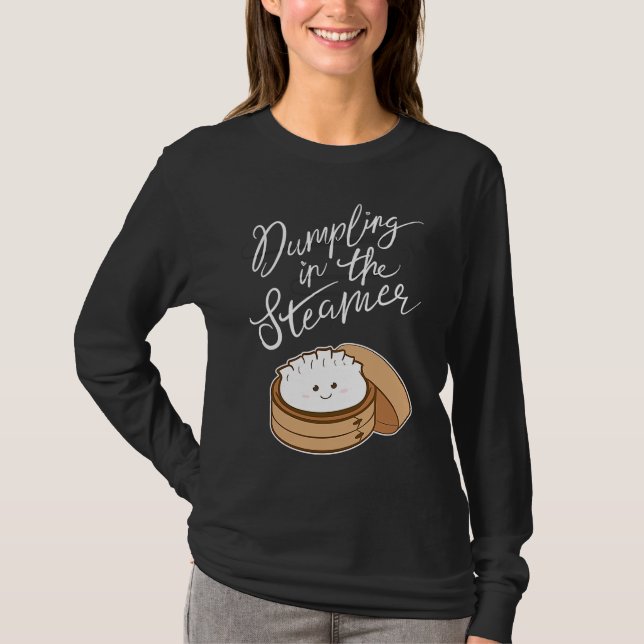Dumpling i ångaren Söt graviditetsannonsering T Shirt (Framsida)