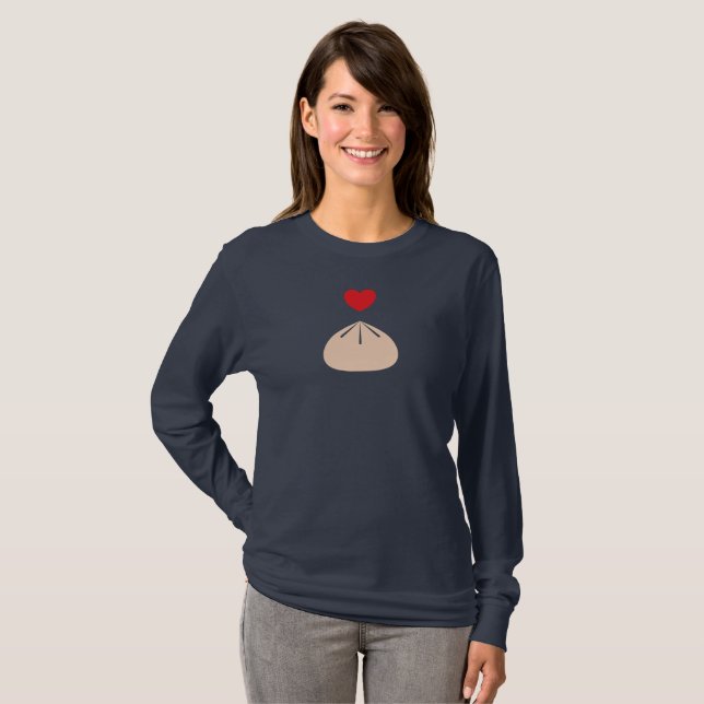 Dumpling Kärlek Långärmad Shirt T Shirt (Hel framsida)