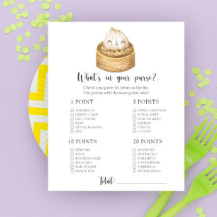 Dumpling - Vad har du i handväskan baby shower spe