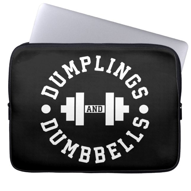 Dumplings and Dumbbells - Bulking - Lustig Novelty Laptop Sleeve (Framsidan)