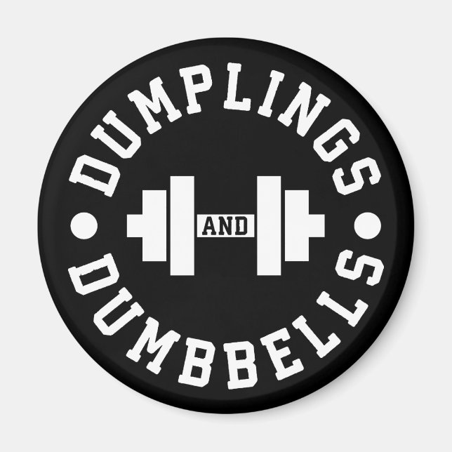Dumplings and Dumbbells - Bulking - Lustig Novelty Magnet (Framsidan)