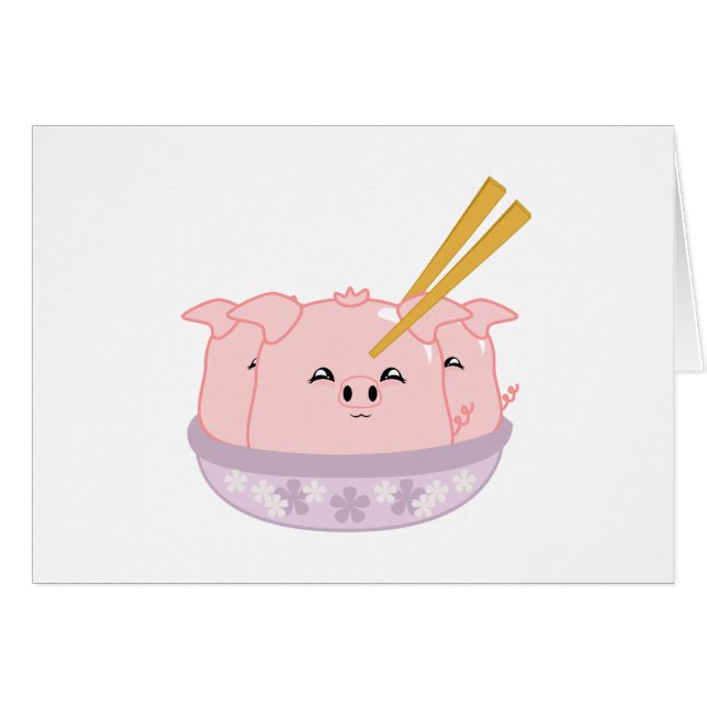 Dumplings gris hälsningskort (Framsidan Horizontal)