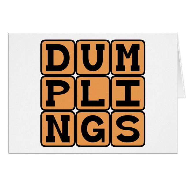 Dumplings, Kokade Degkulor Hälsningskort (Framsidan Horizontal)
