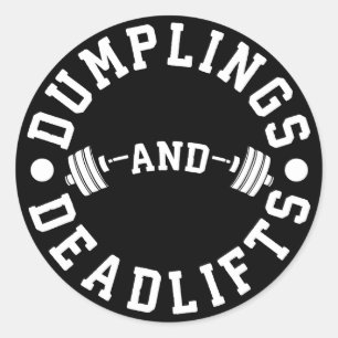 Dumplings- och deadliftar - Funny Workout Runt Klistermärke