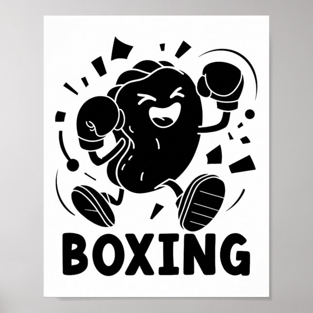 Dumplings Play Boxing Chopstick Wrap Cuisine Sport Poster (Framsidan)