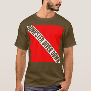Dumpster Diver Down Red and White Scuba Flagga T Shirt