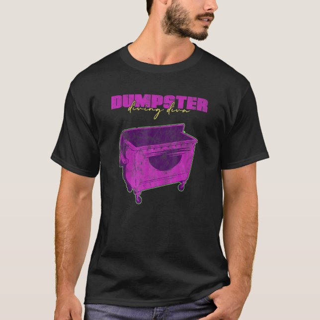 Dumpster Diving Diva Garage Shopper Thrifty Diva 1 T Shirt (Framsida)