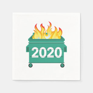 Dumpster Fire 2020 lustig Nyårsafton Pappersservett