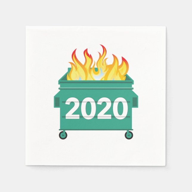 Dumpster Fire 2020 lustig Nyårsafton Pappersservett (Framsidan)