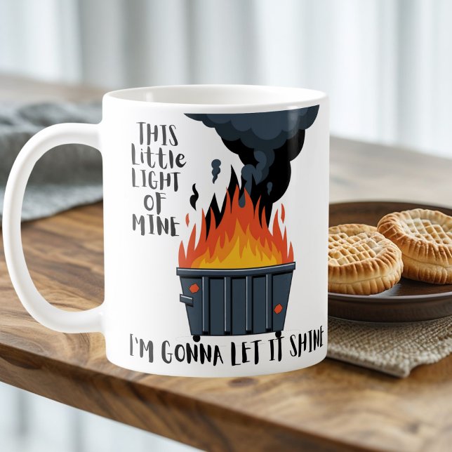 Dumpster Fire Låt ditt ljus skina roligt Kaffemugg (Skapare uppladdad)