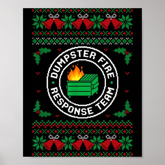Dumpster Fire Resnse Team Fula Jultröja X Poster (Framsidan)