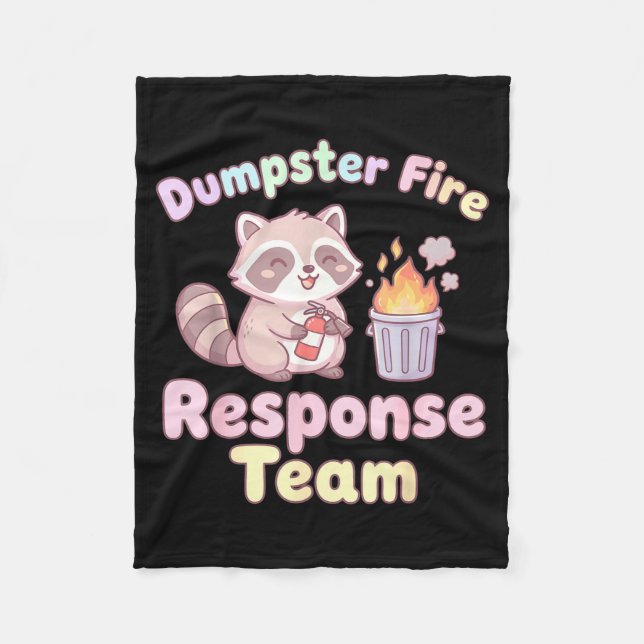 Dumpster Fire Resnse Team Raccoon Kawaii  Fleecefilt (Framsidan)