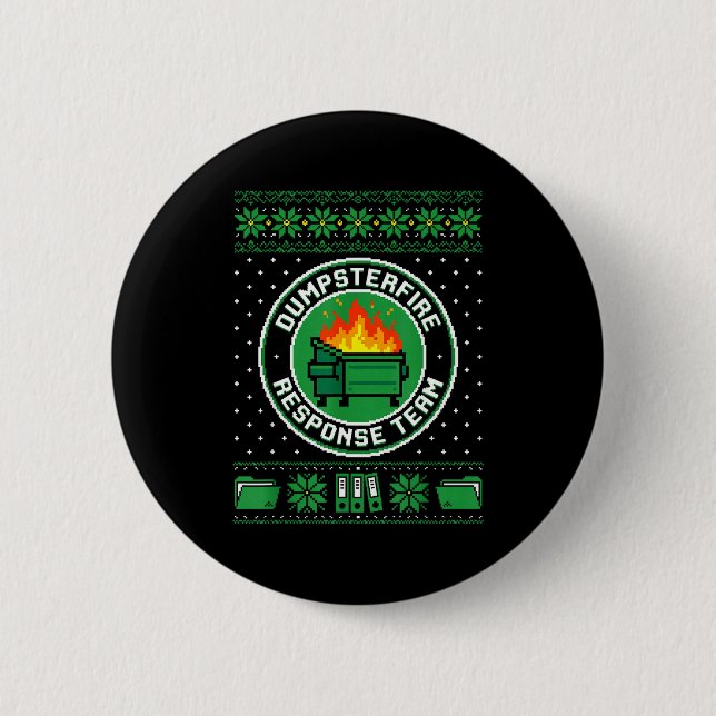 Dumpster Fire Resnse Team Rolig Kontor Holiday Xel Knapp (Framsida)