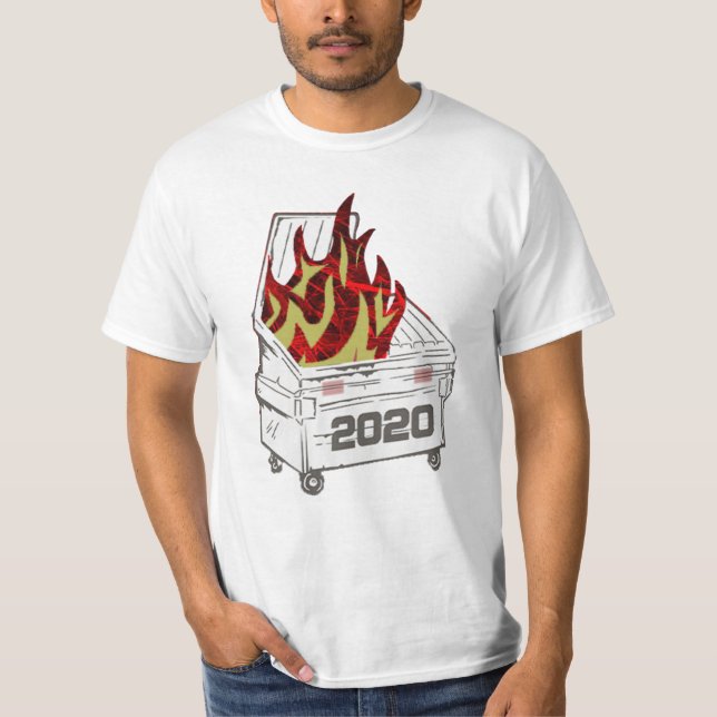 Dumpster Fire Tee Shirt,trashcan,fire,lastbil (Framsida)