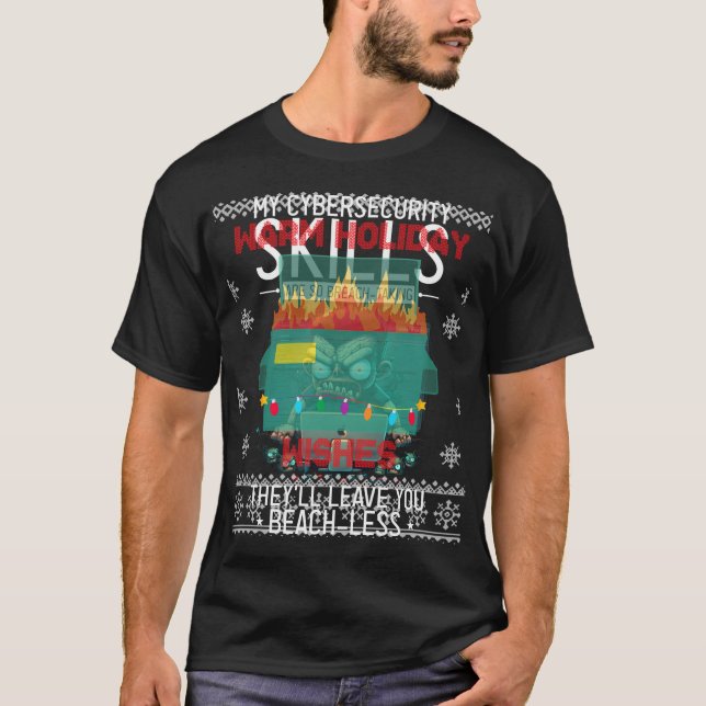 Dumpster Fire Warm Helgdag Önskemål Ugly jul F T Shirt (Framsida)
