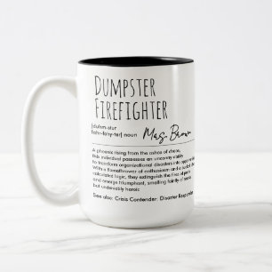 Dumpster Firefighter Funny Definition Anpassat nam Två-Tonad Mugg