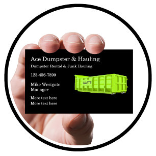Dumpster Rental & Sopor Hauling Visitkort