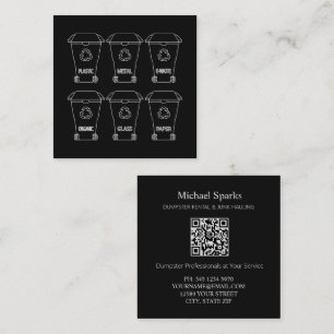 Dumpster Rises QR Fyrkantigt Visitkort