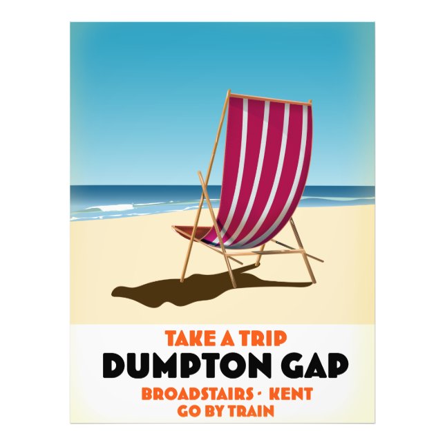Dumpton Gap Broadstairs Kent strandaffisch Fototryck (Framsidan)