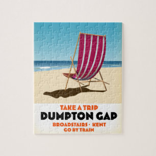 Dumpton Gap Broadtrappor Kent poster Pussel