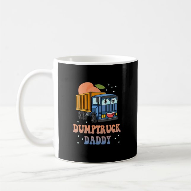 Dumptrucken pappa Retro Groovy Far Day Constructi Kaffemugg (Vänster)
