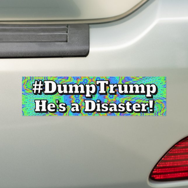 #DumpTrump He's a Disaster! Bildekal (På Bil)