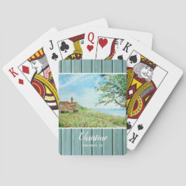 Dumpy Fält liggande vattenfärgsfärg Casinokort