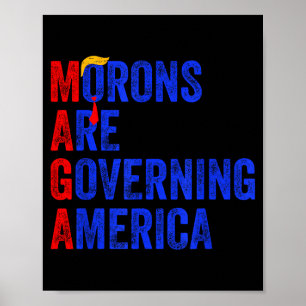 Dumskallar styr Amerika Roligt Trump 2024 _3 Poster