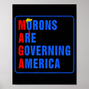 Dumskallar styr Amerika Roligt Trump 2024 Poster