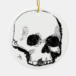 dumskalle julgransprydnad keramik