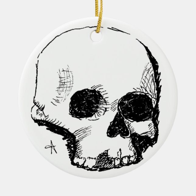 dumskalle julgransprydnad keramik (Framsidan)