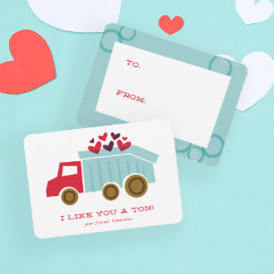 Dumt lastbil Barn Klassrums Valentine hjärtans dag Tack Kort