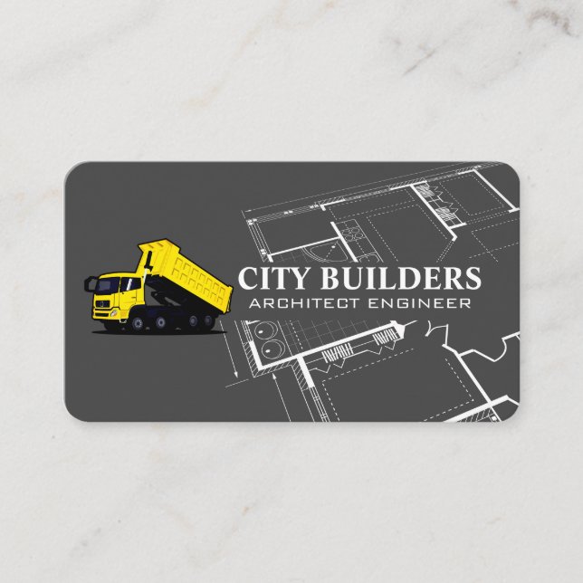Dumtbil Bygg Logotyp | Ritning  Visitkort (Framsida)