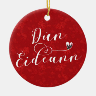 Dùn Èideann Flagga Heart, Edinburgh Julgransprydnad Keramik