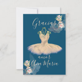 Dun Rosa Guld Ballerina Klänning  Blommig Parfym Tack Kort