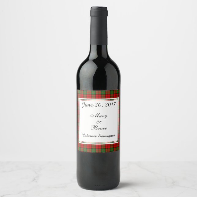 Dunbar Scottish Bröllop Vin etikett (Framsida)