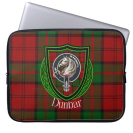 Dunbar Scottish Clan Tartan and Crest Laptop Fodral