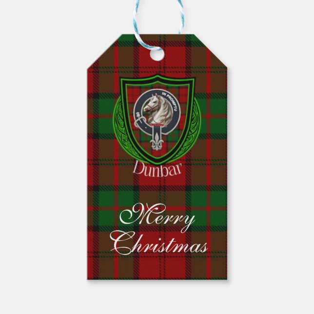 Dunbar Scottish Clan Tartan & Crest Presentetikett (Framsidan)
