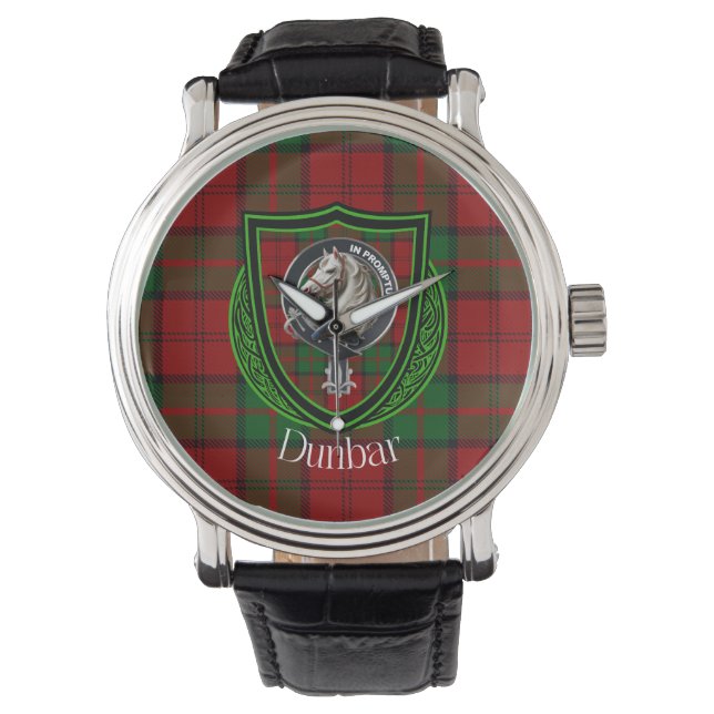 Dunbar Scottish Klan Tartan och Vapensköld Armbandsur (Framsida)