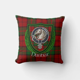 Dunbar skotska klan tartan och vapensköld kudde