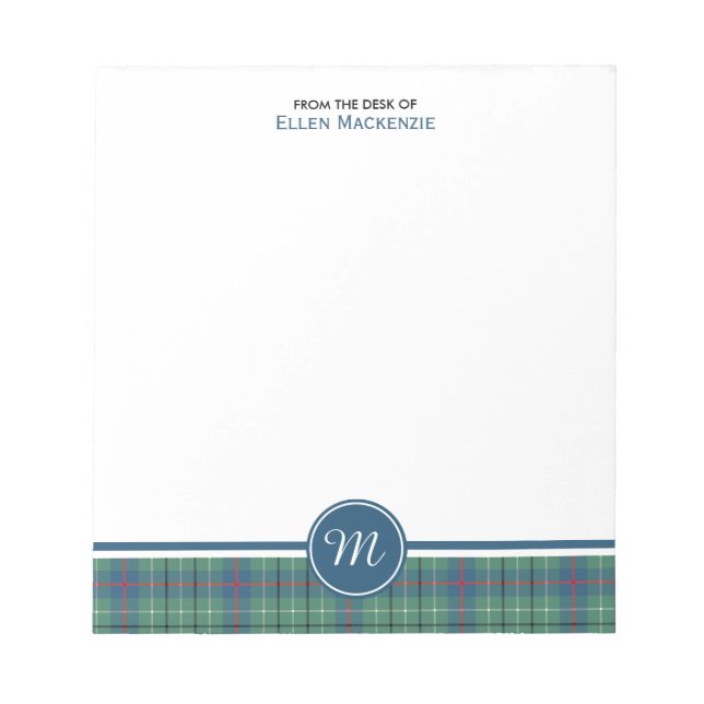 Duncan Klan Ancient Tartan Monogram Note Pad Anteckningsblock (Framsida)