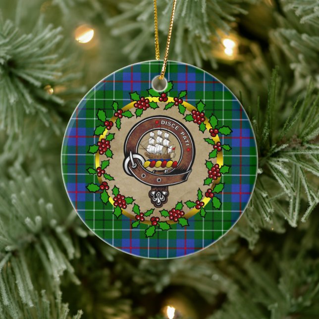 Duncan Klan Badge & Tartan Personlig Julafton Julgransprydnad Keramik (Träd)