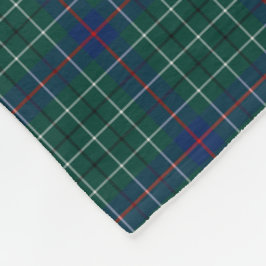 Duncan Klan Grönt och Royal Blue Tartan Fleecefilt