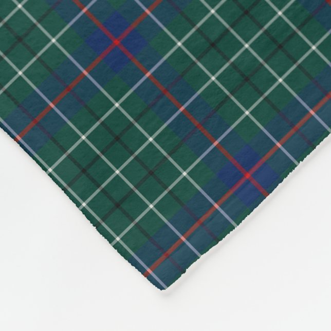 Duncan Klan Grönt och Royal Blue Tartan Fleecefilt (Hörn)
