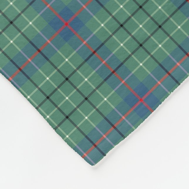Duncan Klan Ljust grönt och Blue Ancient Tartan Fleecefilt (Hörn)