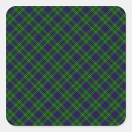 Duncan Klan Tartan Designad Print Fyrkantigt Klistermärke