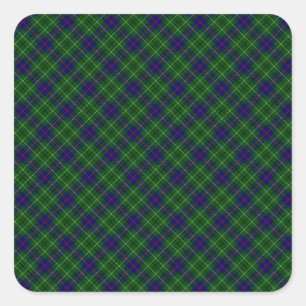 Duncan Klan Tartan Designad Print Fyrkantigt Klistermärke